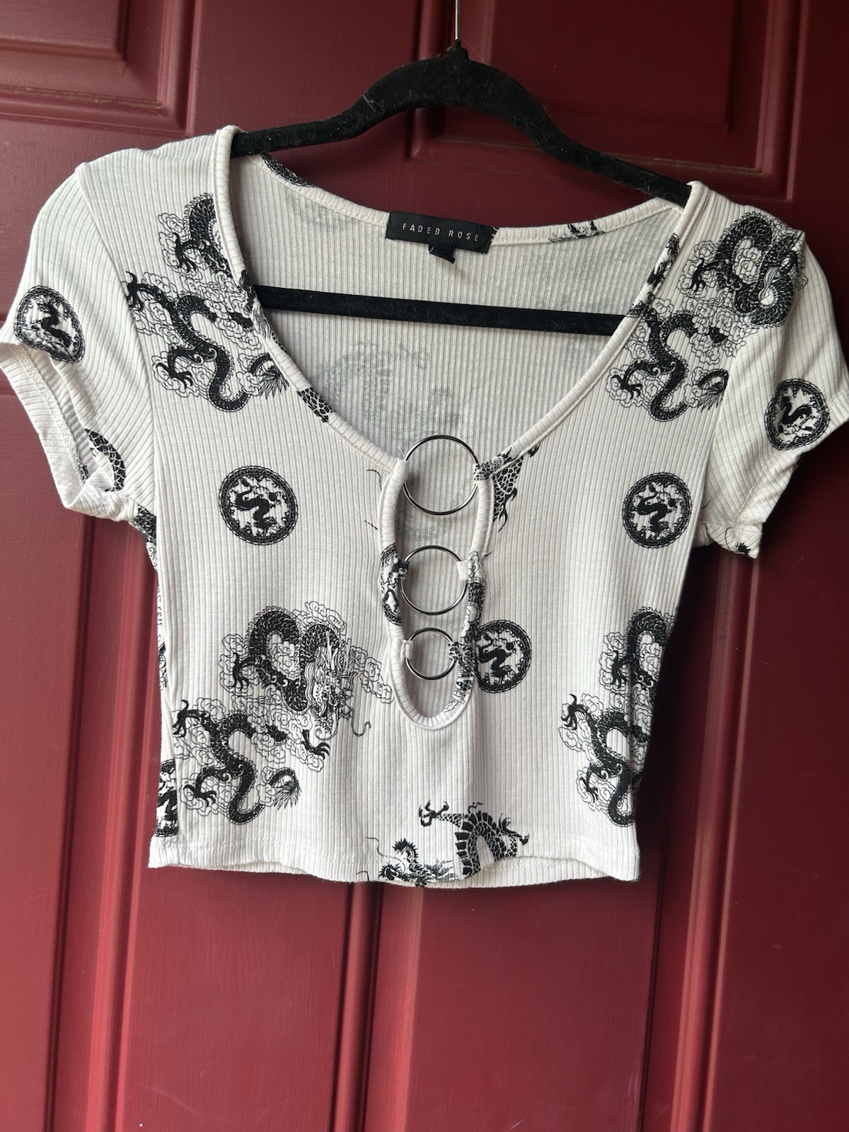 Faded Rose Crop Top Size Small Grunge Emo Punk