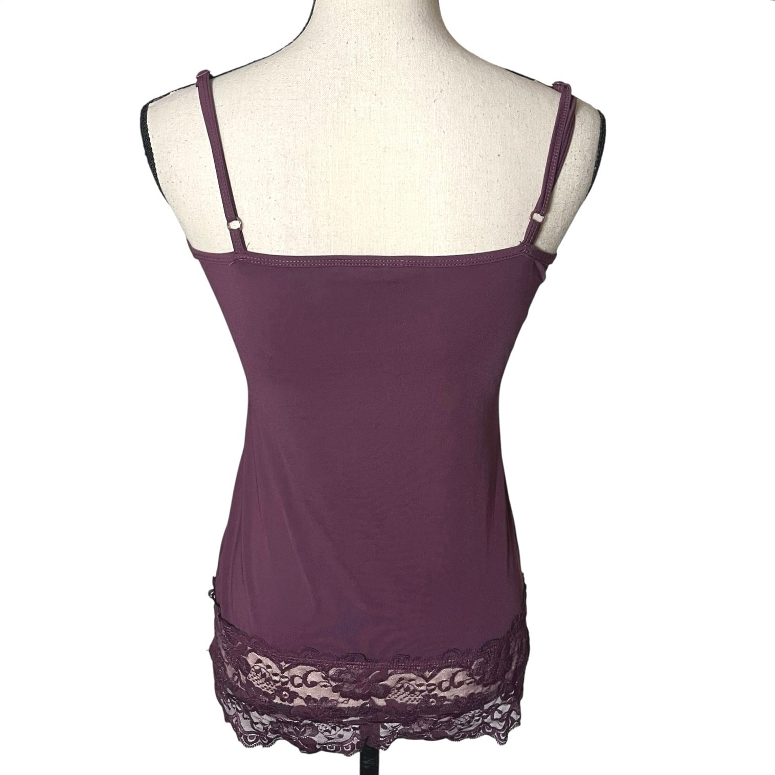Y2K Studio Y Womens Medium Purple Lace Trim Cami Tank Top Babydoll Fairy Grunge