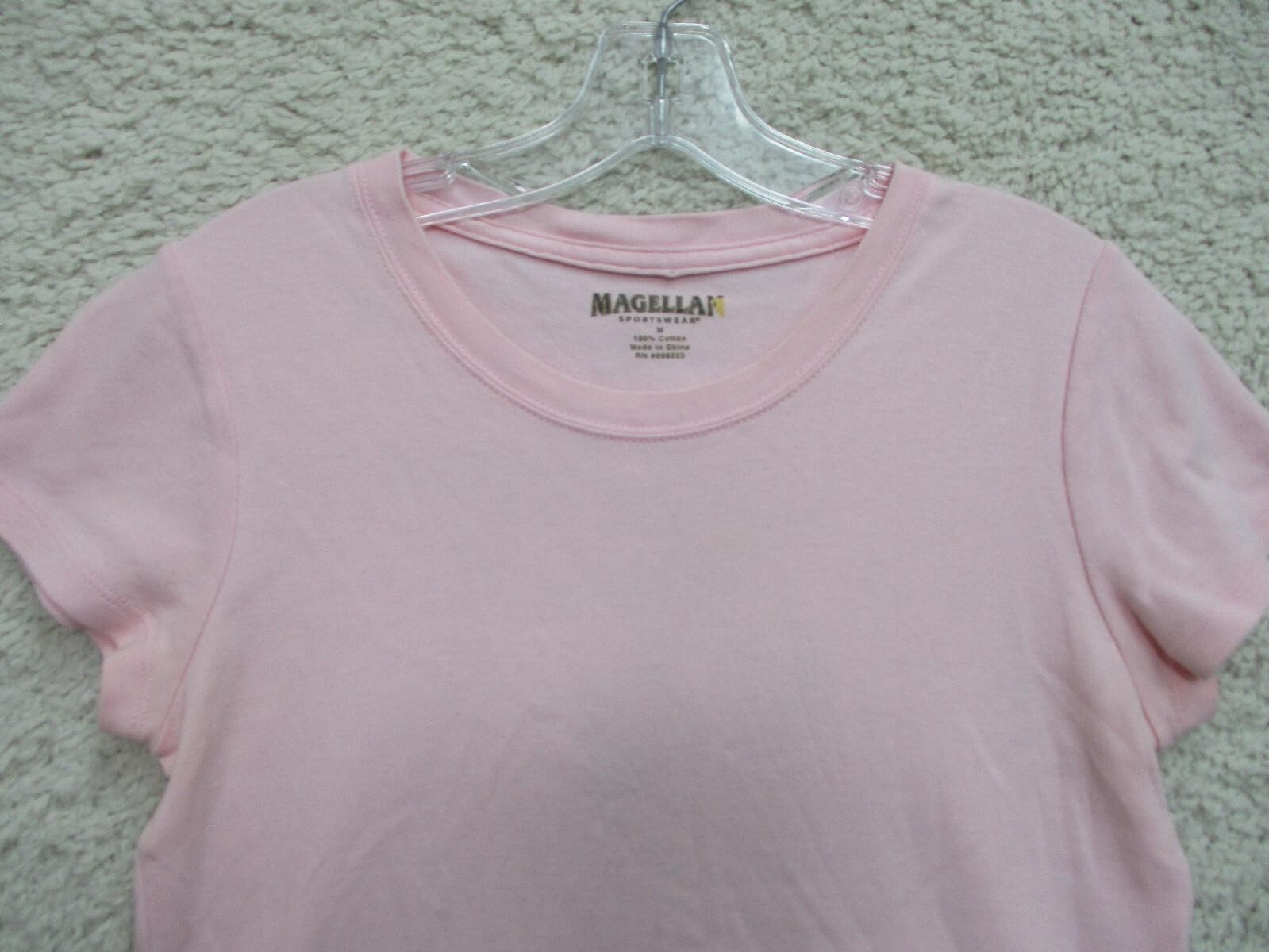 Magellan Shirt Medium Adult Pink Casual Classic Fit Outdoors Stretch Logo Womens