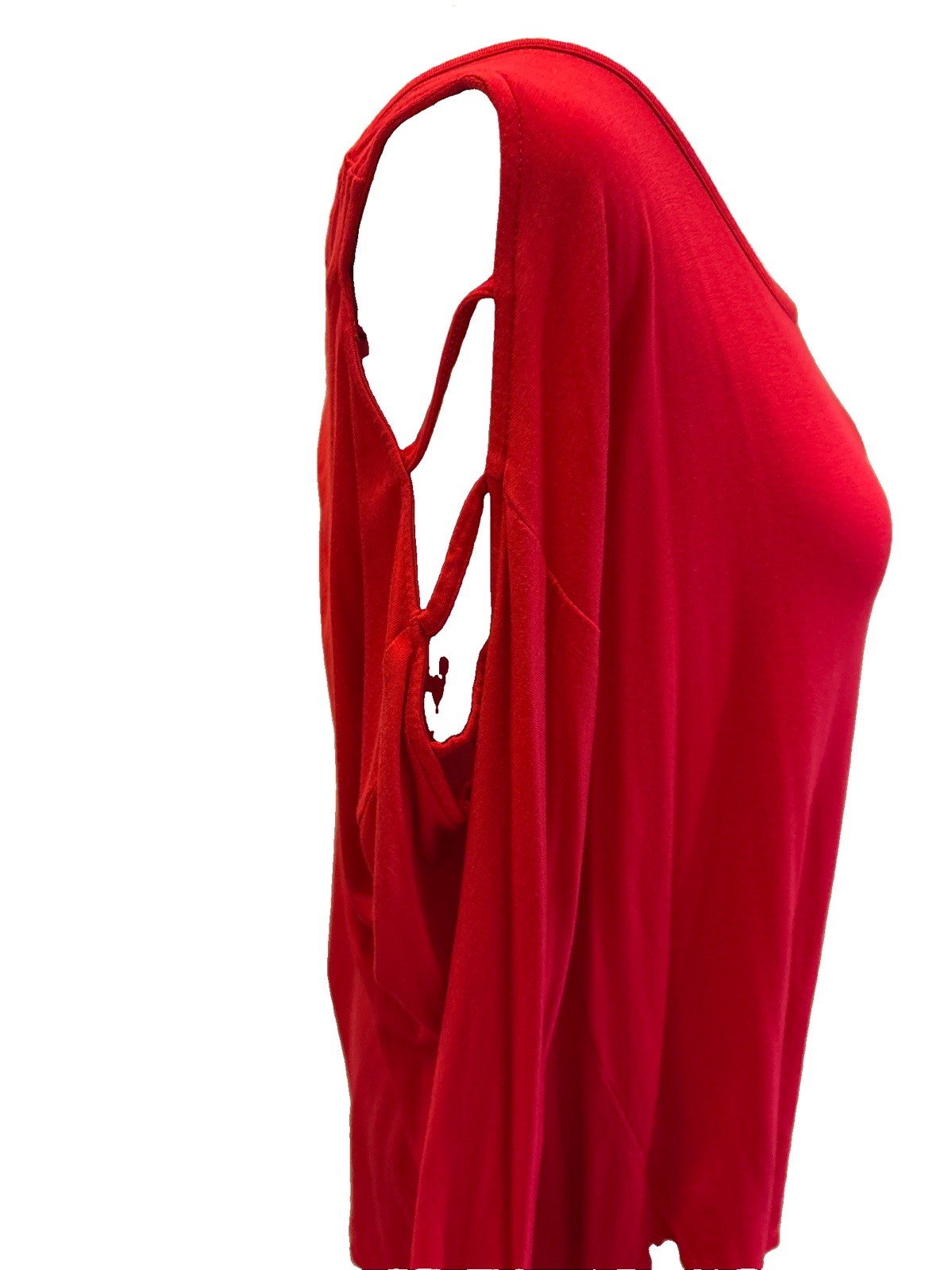 Soho New York & Company Red Keyhole Sleeve Blouse Top
