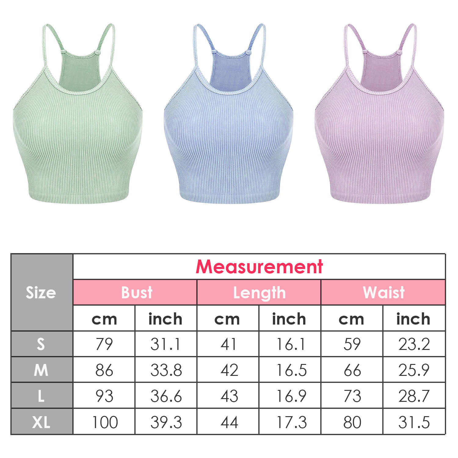 3 Pack Women Seamless Ribbed Knit Crop Tank Tops Workout Yoga Sleep Sports Bra