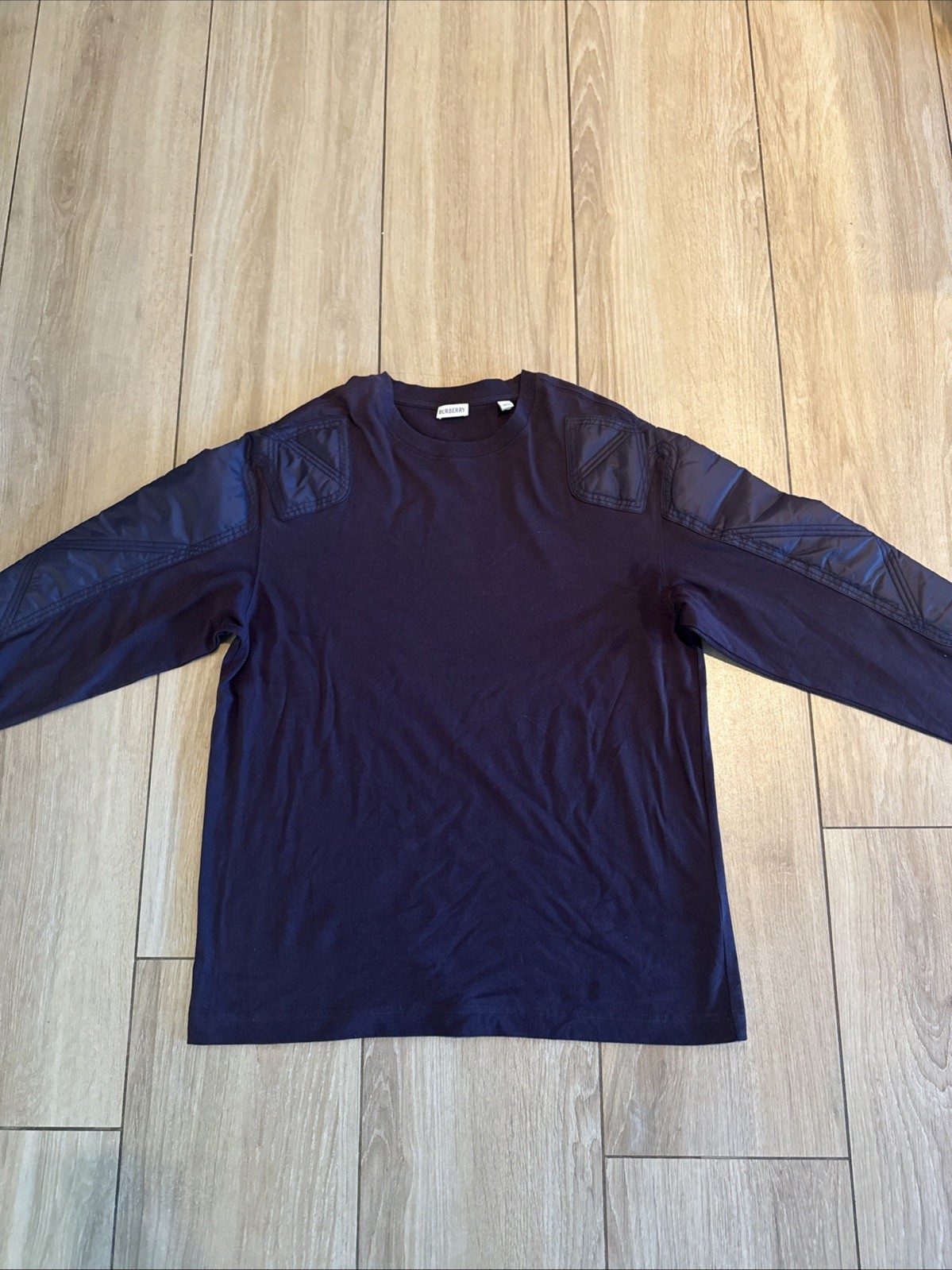 Burberry Nova Check Pattern Crew Neck T-Shirt Purple | Size Large |