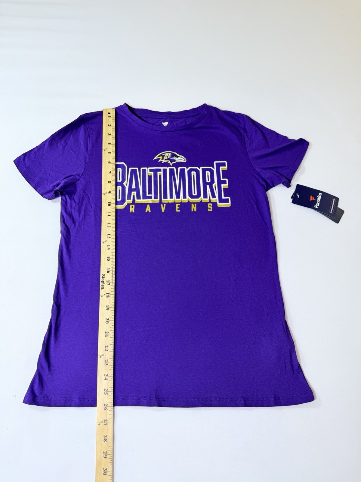 NWT NFL Baltimore Ravens Womens Med Purple Team Apparel T Shirt Top 100% Cotton