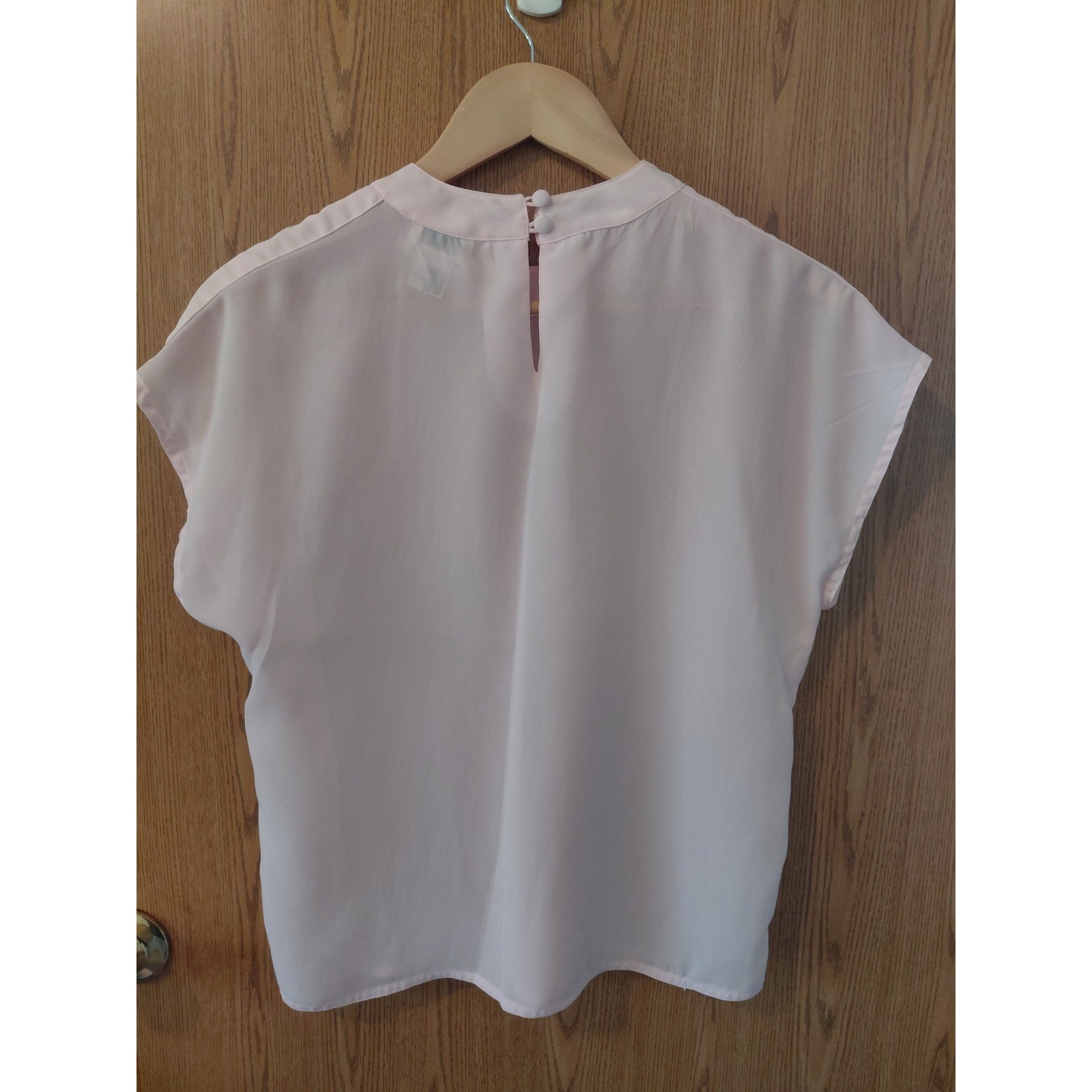 Nilani Petite Womens Pink Pleated Pearl Beaded Blouse Top Size 6 Cap Sleeve