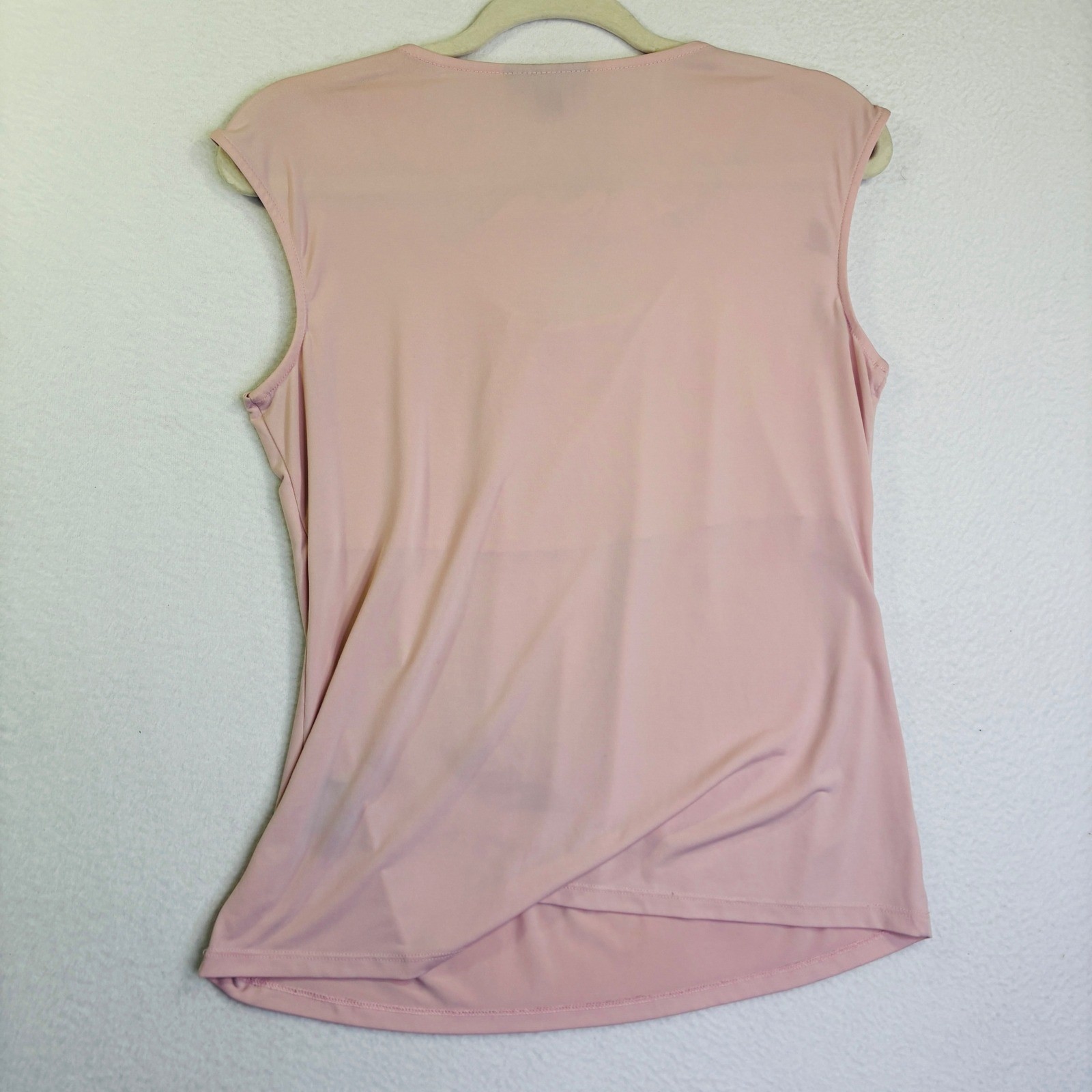 Attention Blush Pink Twisted Keyhole Neckline Sleeveless Blouse Top Medium