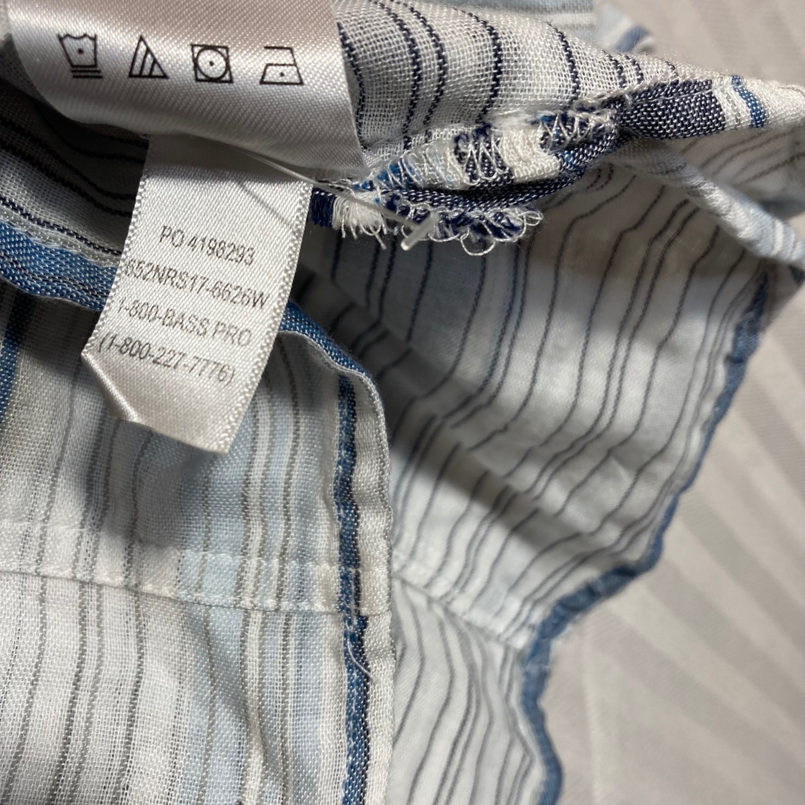 Natural Reflections Striped Cotton Blend Henley Tunic Shirt Womens S Blue White