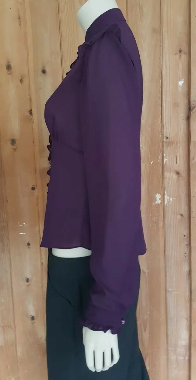 FORWEAR NY High Collar Ruffled Chiffon Blouse Sz S price tags$ 82each~GORGEOUS!