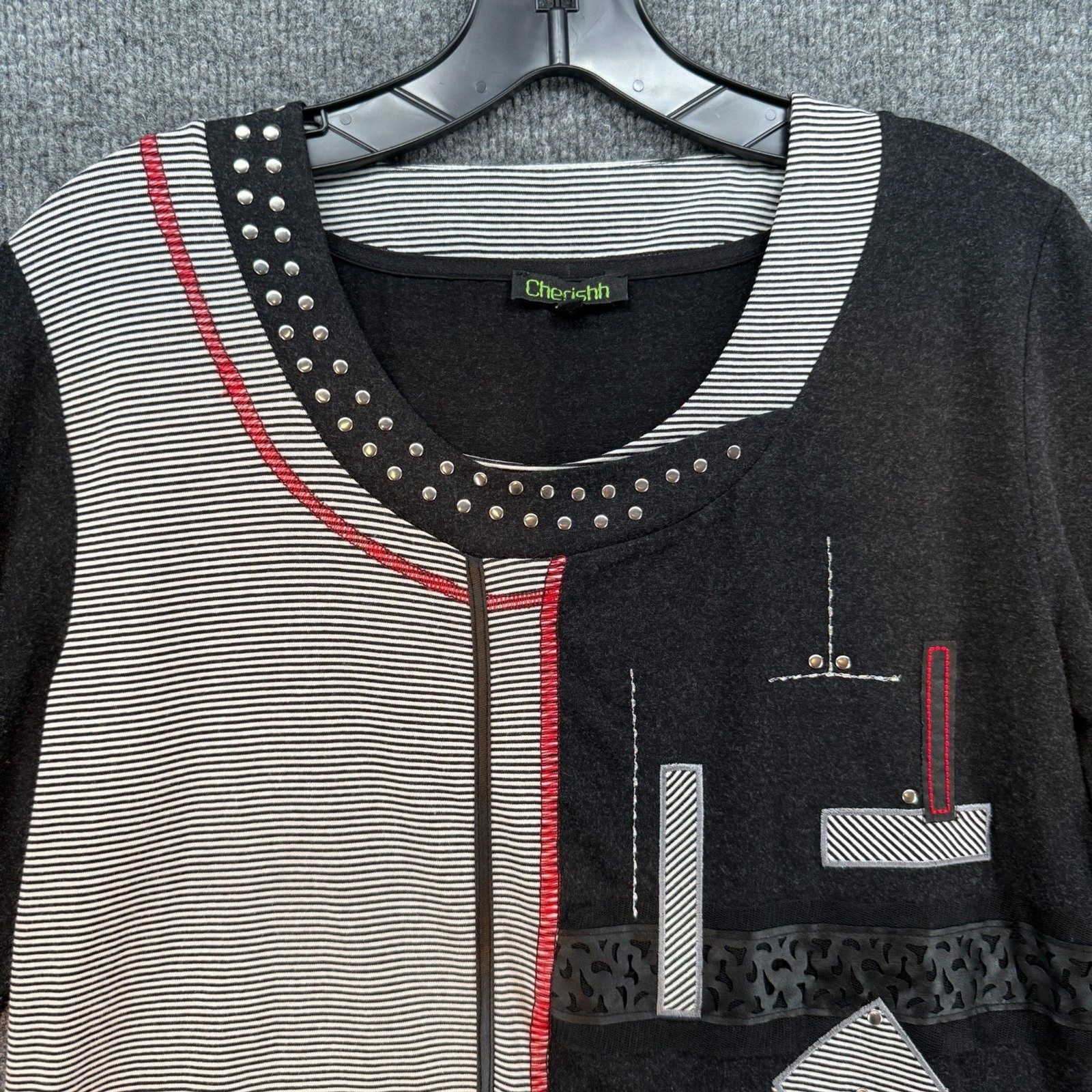 Cherishh Top Womens S Multicolor Tunic Patches Abstract Artsy Geometric Casual