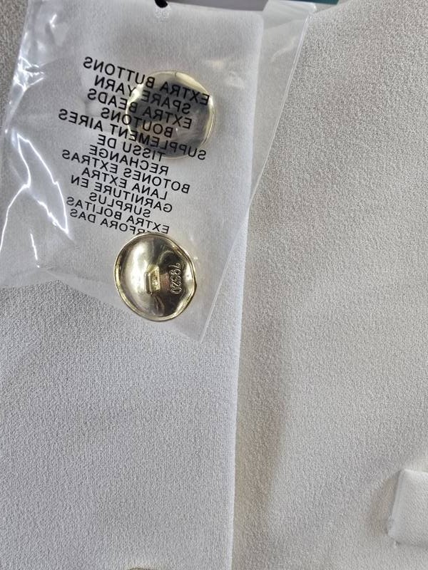 Anne Klein Stretch Crepe Four-Button Tailored Vest Women’s 16 White Dove Solid