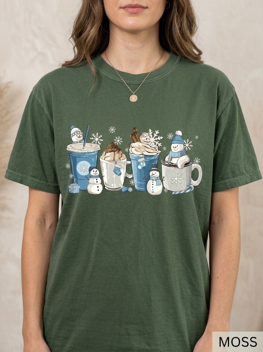 Hot Cocoa Christmas Shirt Cozy Winter Graphic Tee Freeships