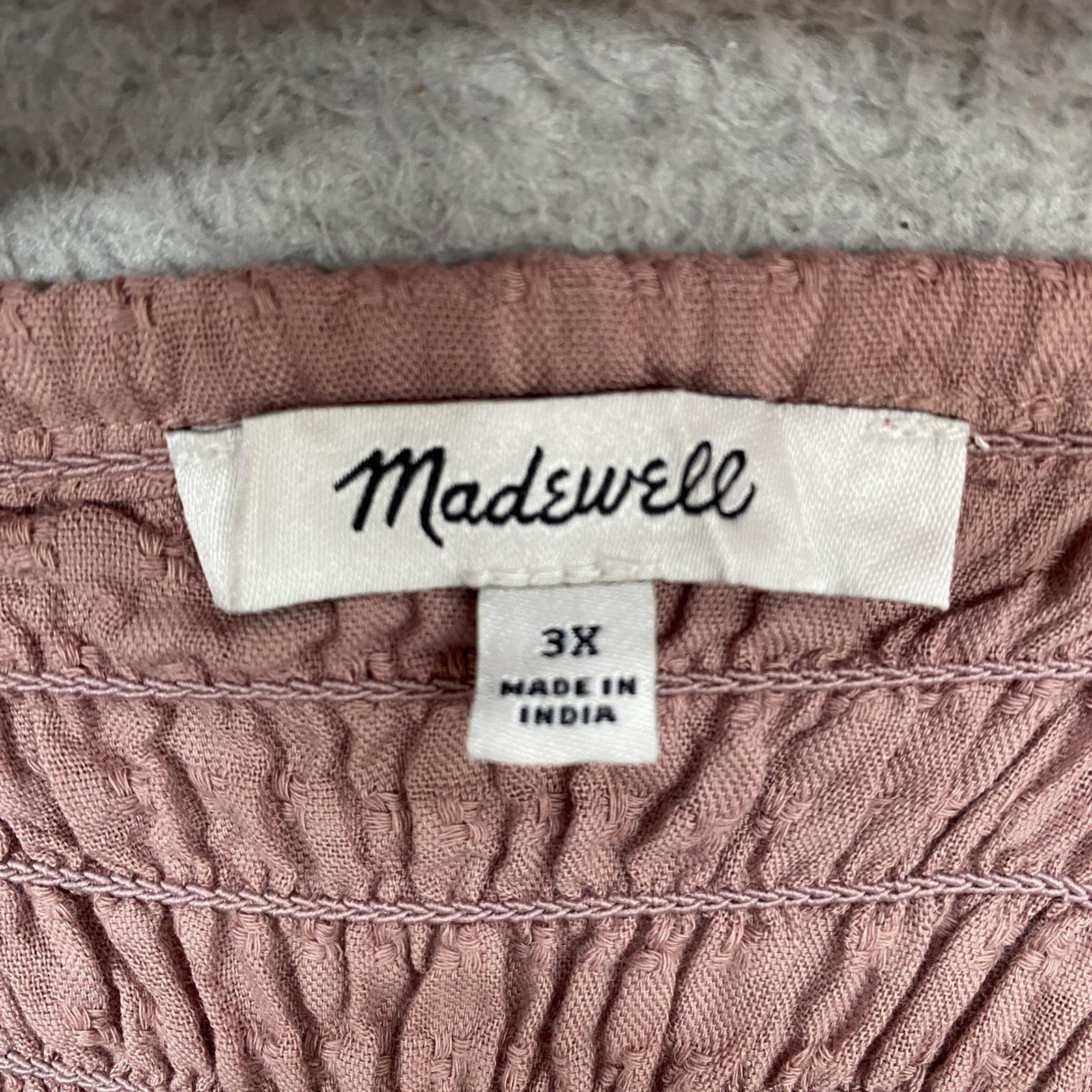 Madewell Tank Top Womens 3X Pink Tie Strap Peplum Ruffle Hem Summer Mauve Smock