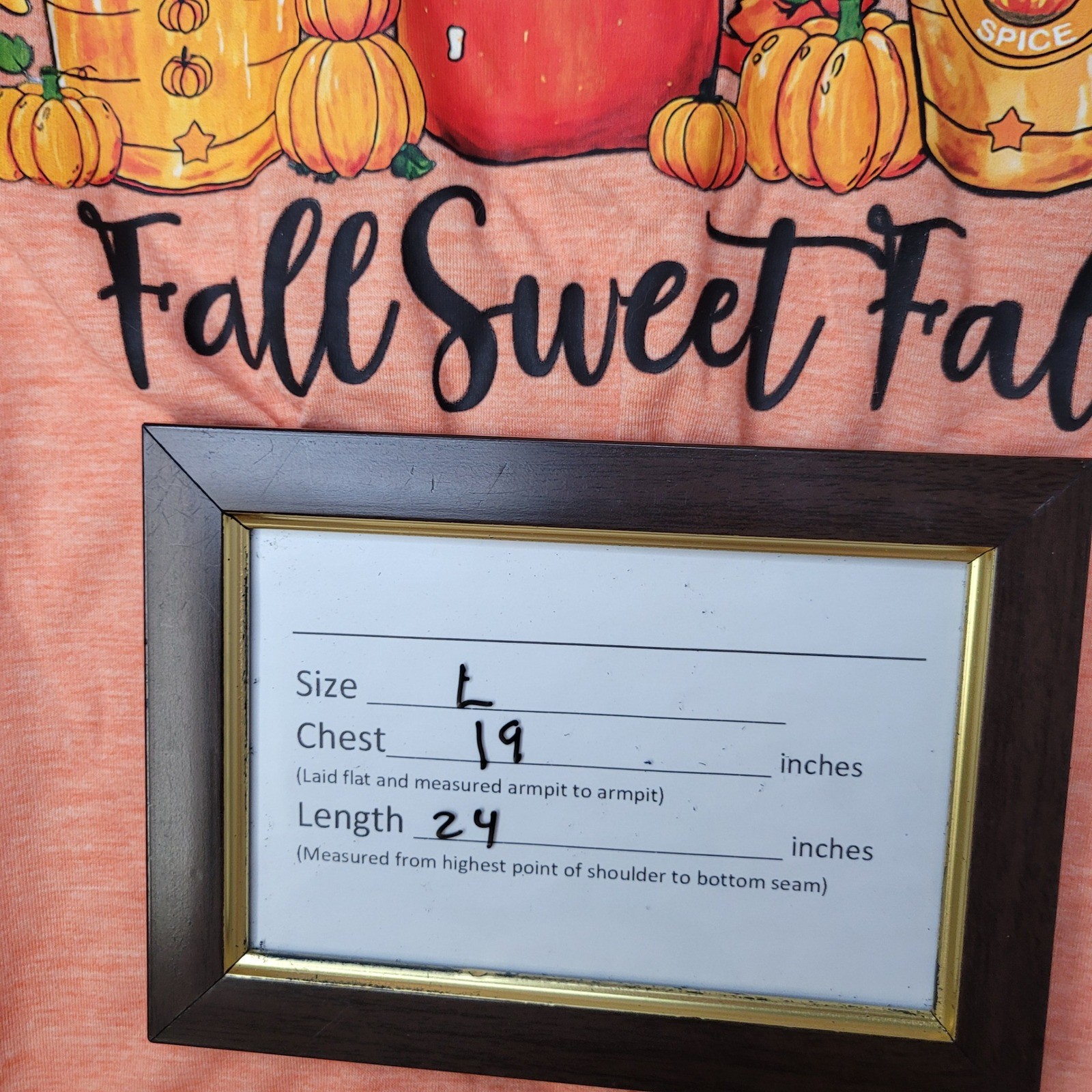 Fall Sweet Fall Pumpkin Spice Coffee Latte Orange Heather T Shirt Large
