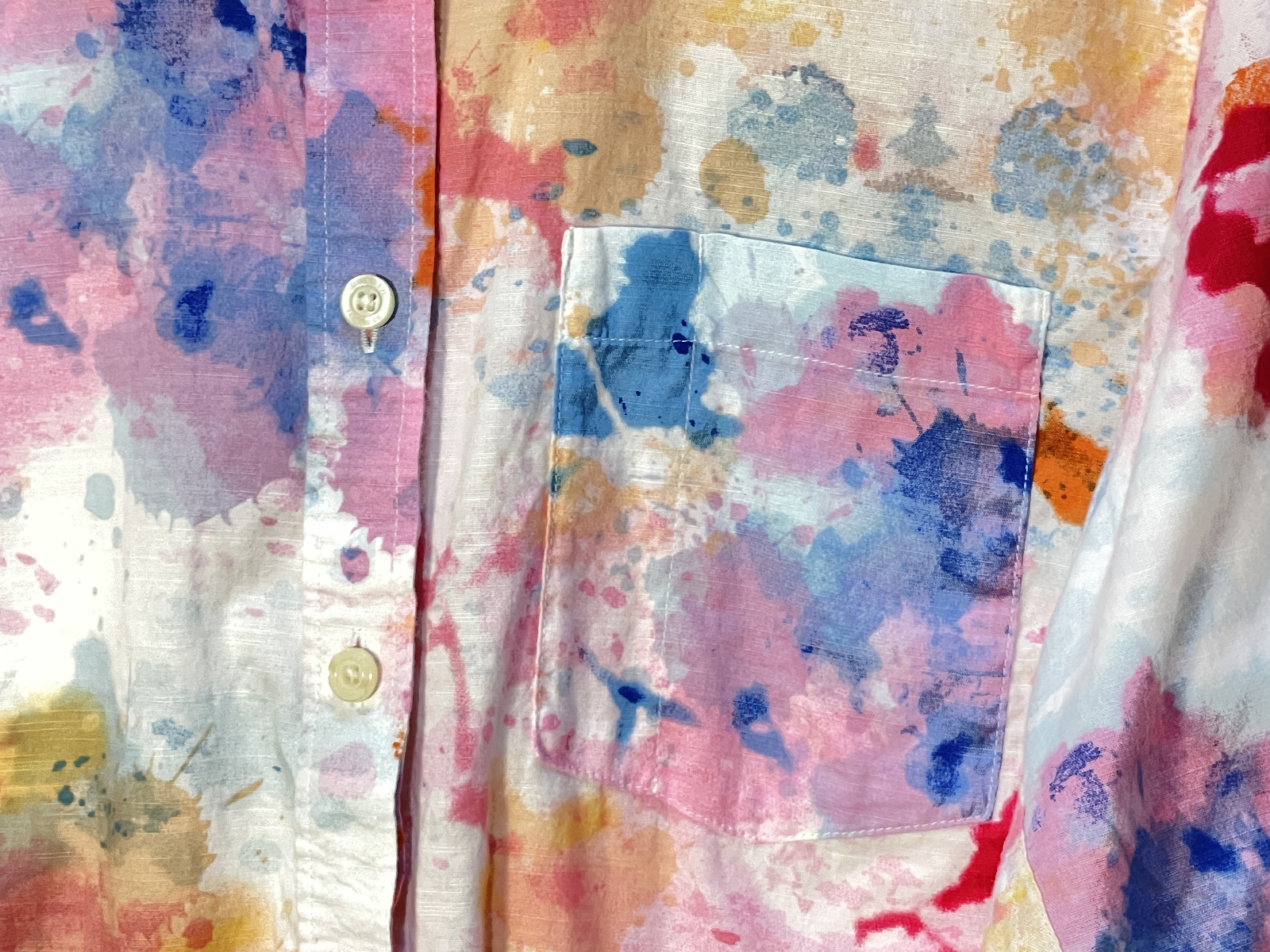 DULUTH TRADING Shirt Women’s XL Tie Dyed Pastel Long Sleeve Cotton Blouse NWOTs