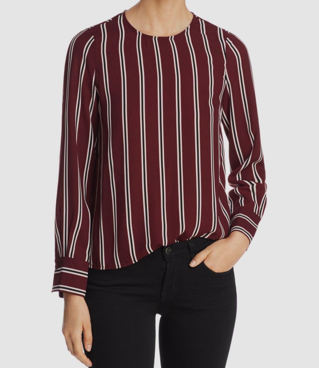 Vero Moda Women’s Red Stripe Crewneck Long Sleeve Gabby Blouse Top Size S