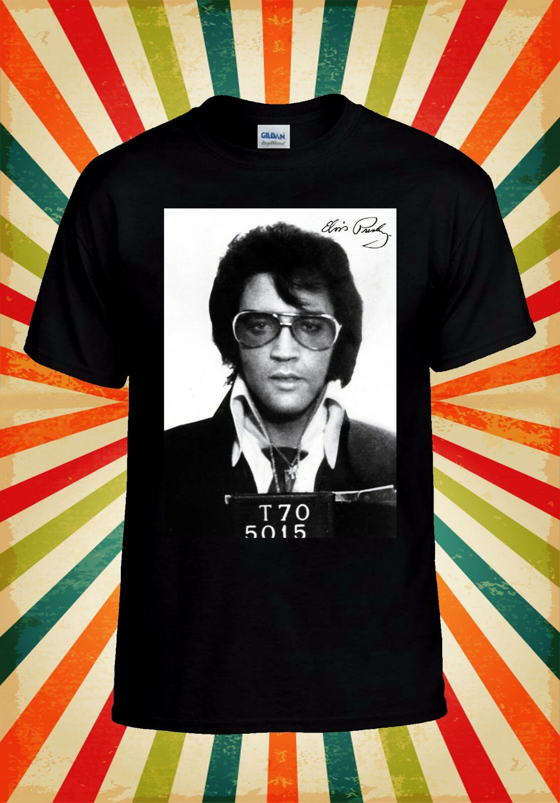 Elvis Presley Mugshot Poster Cool Men Women Vest Tank Top Unisex T Shirt 2629