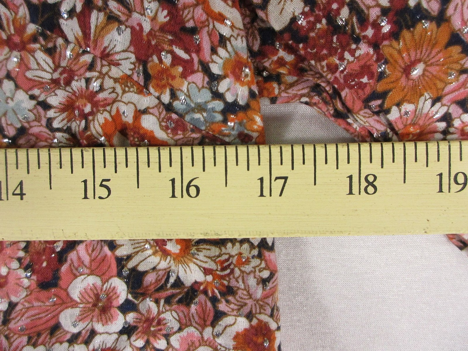 Talbots Blouse Womens LP Petite Floral Metallic Accent Long Sleeve Smocked
