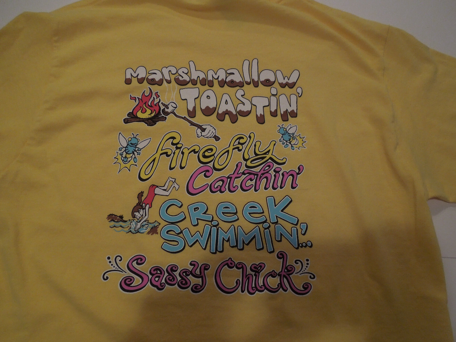 Jerzees Womens Size Medium Sassy Girl Yellow T-Shirt