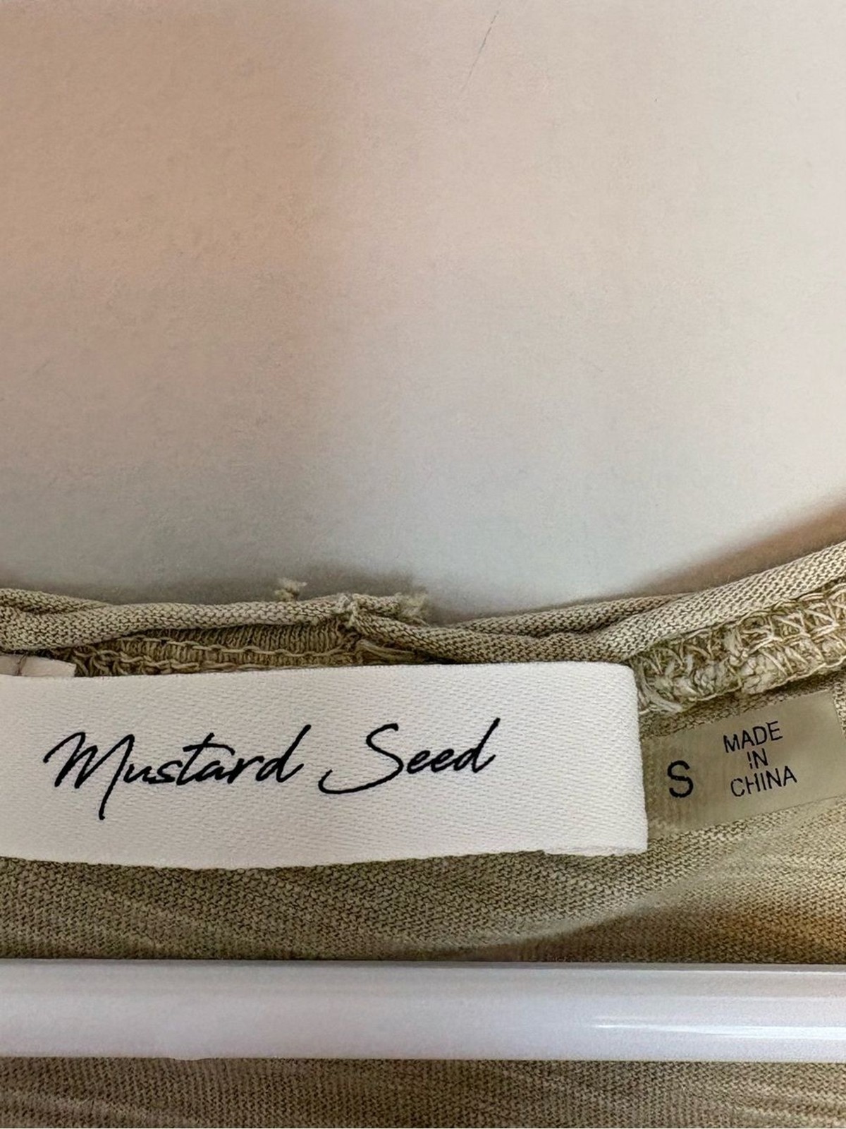 Mustard Seed Green Mineral Wash Raw Hem Crop Top Small Boxy Fit Cotton