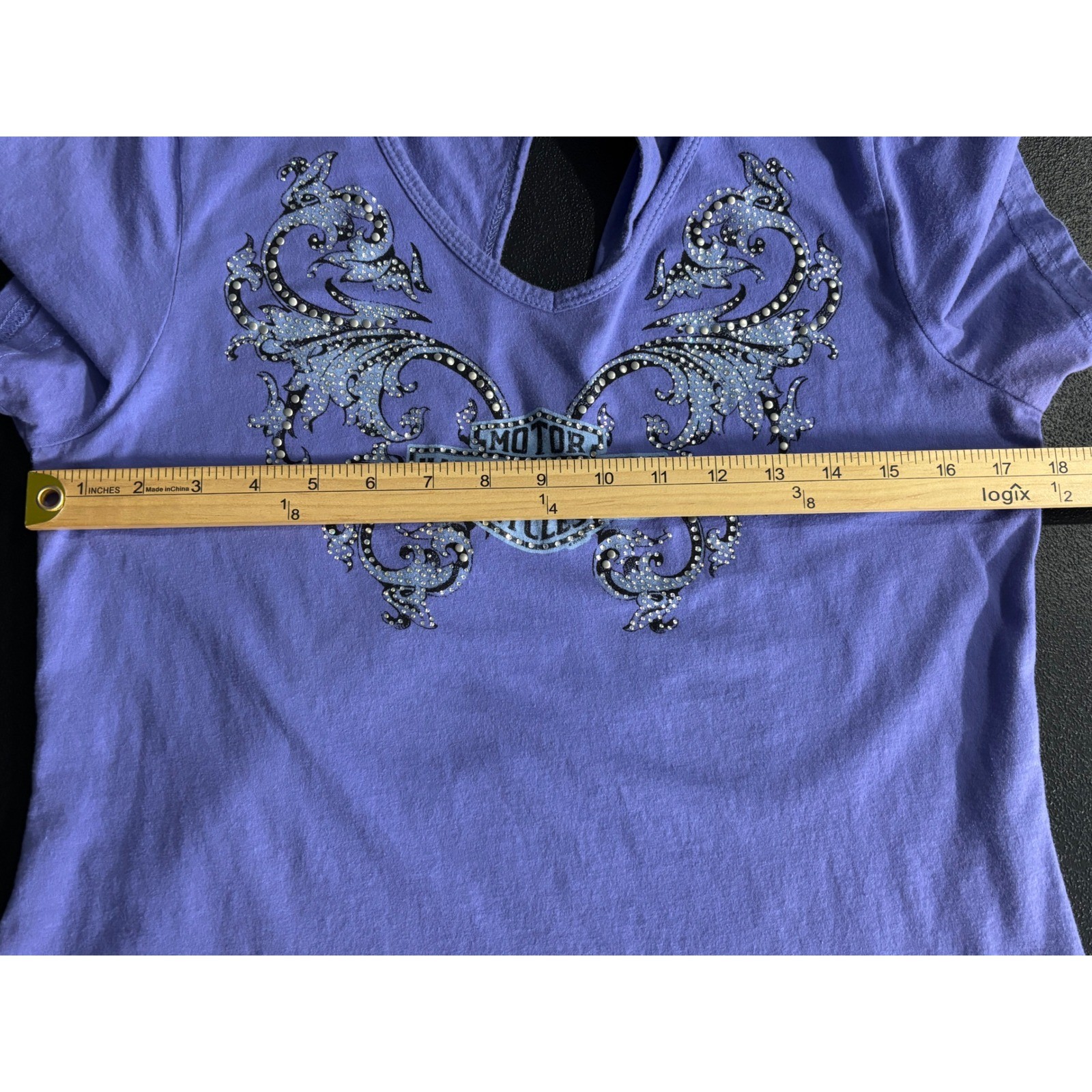 Harley-Davidson Cancun Mexico Purple Keyhole Back Graphic T-Shirt Womens 2XL