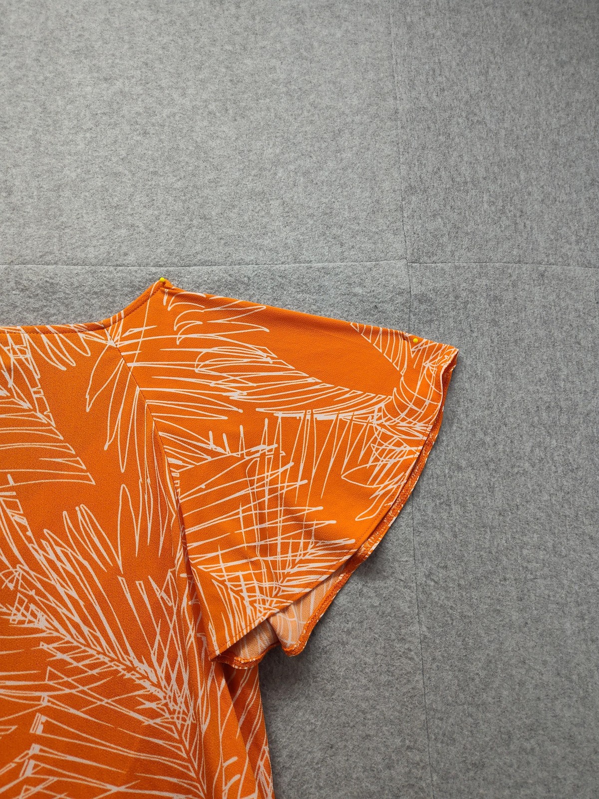 Bold Elements Shirt Womens Large Orange Surplice Wrap Flutter Sleeve Top Blouse