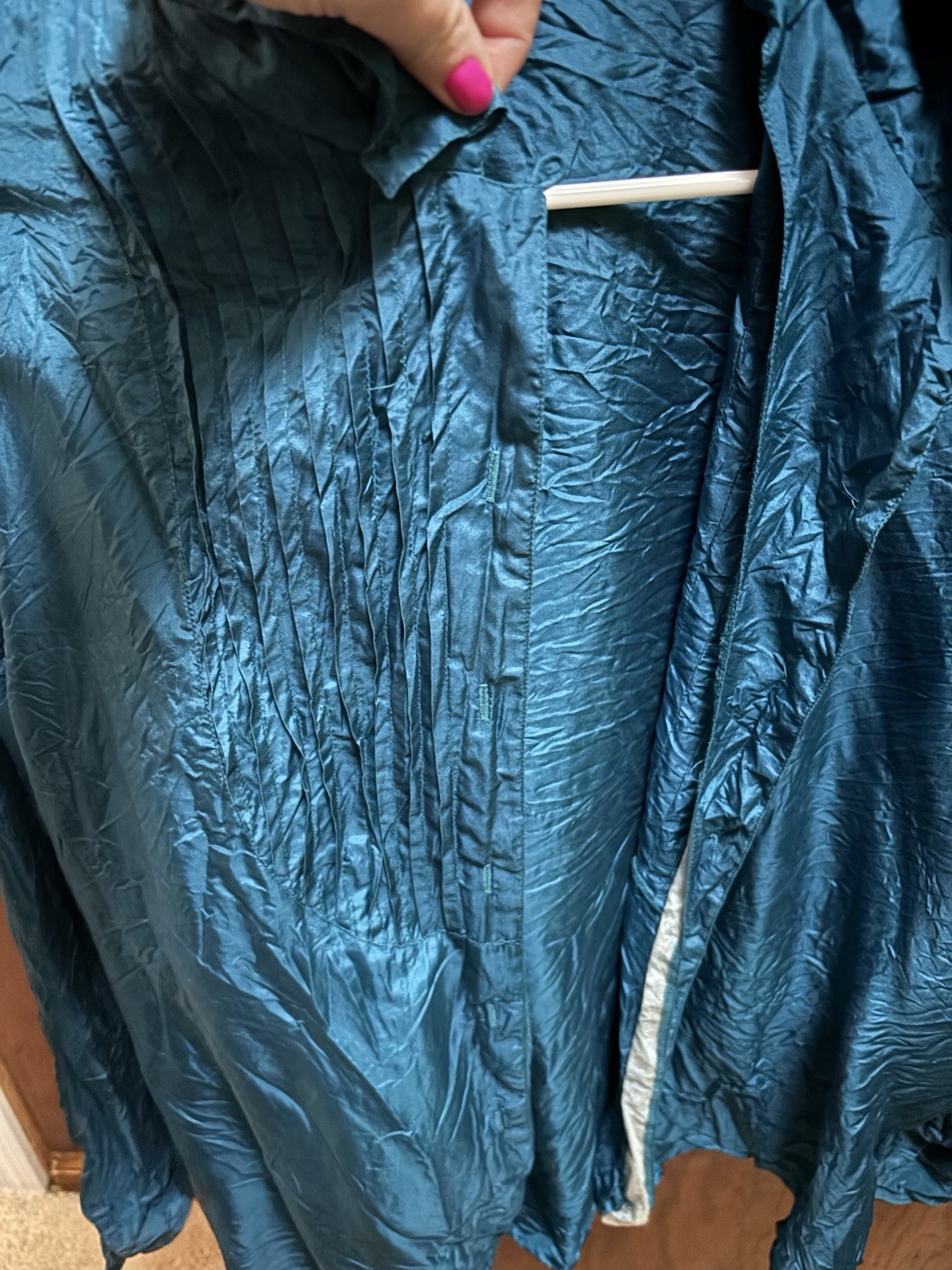 Women’s Size 16 Teal Newport News 100% Silk Blouse