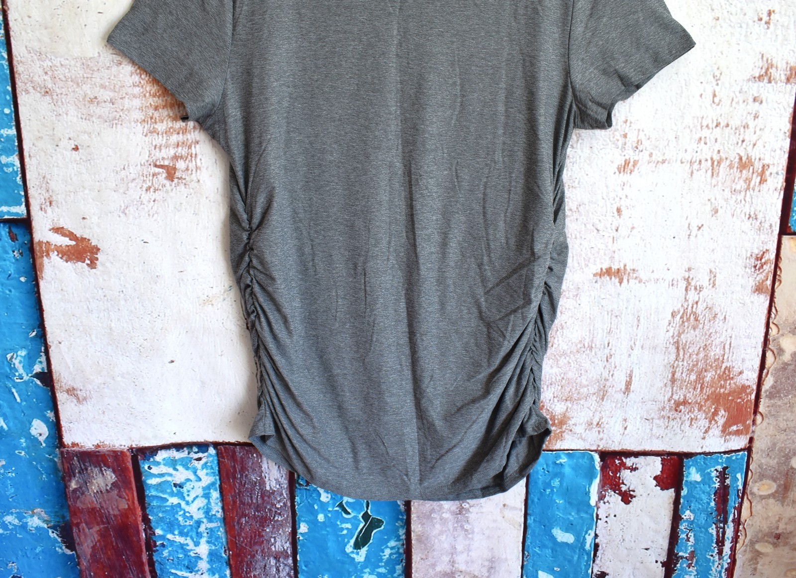 Women’s Time and Tru ‘Naps & Snacks’ Maternity Top Graphic Tee L (12-14) Gray