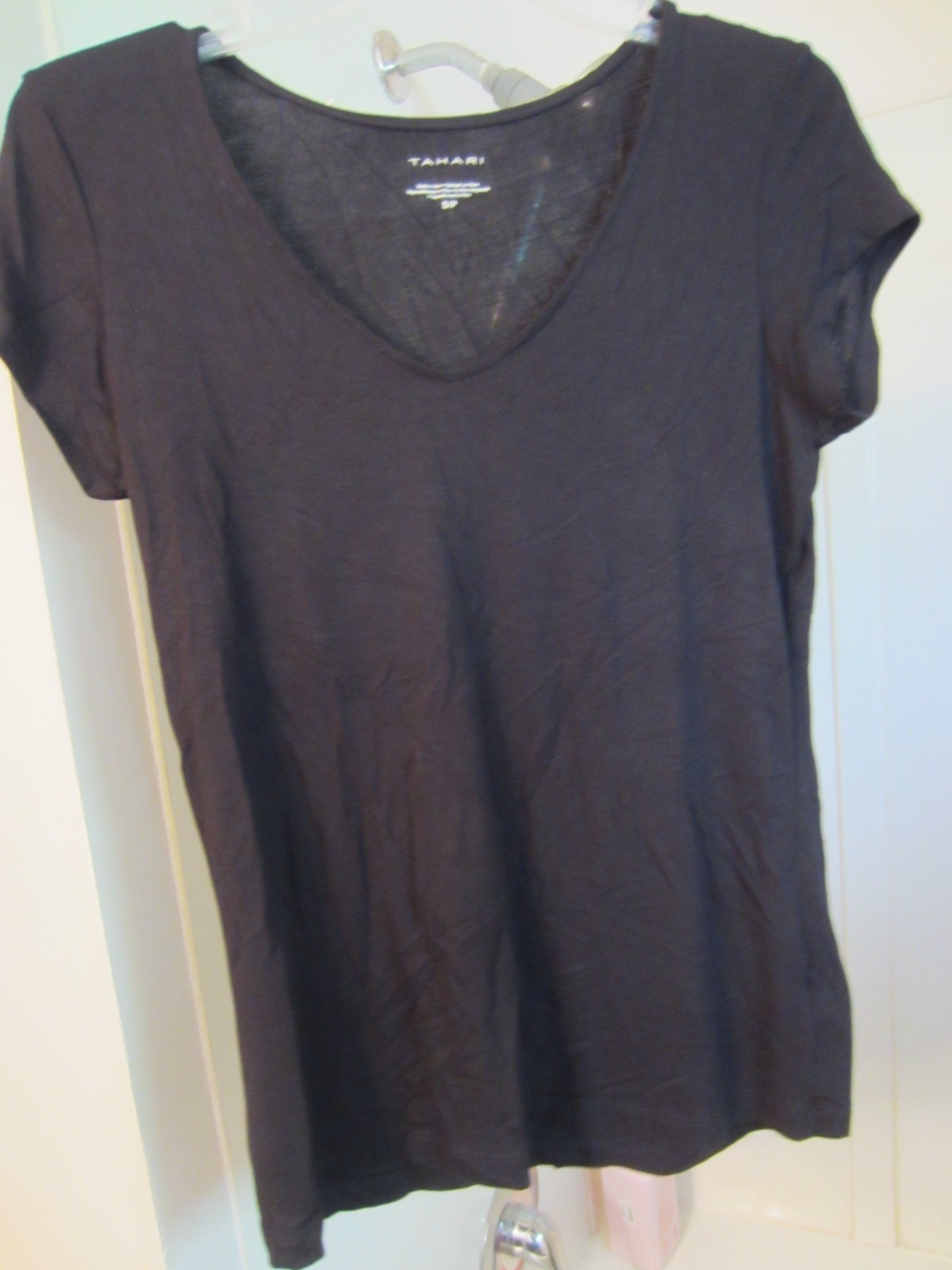 NWOT women’s short sleeved t-shirt Tahari Size S/P black color