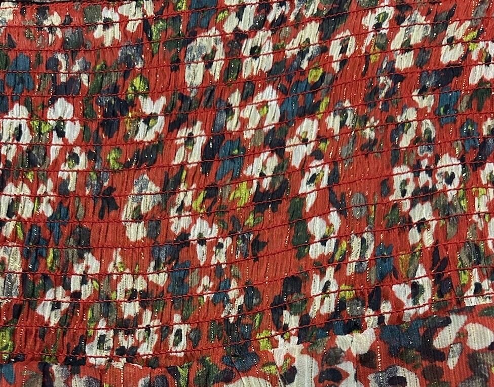 Zac & Rachel Top S Cute Red Silky Floral Popover Shirt Blouse Women’s Size Small