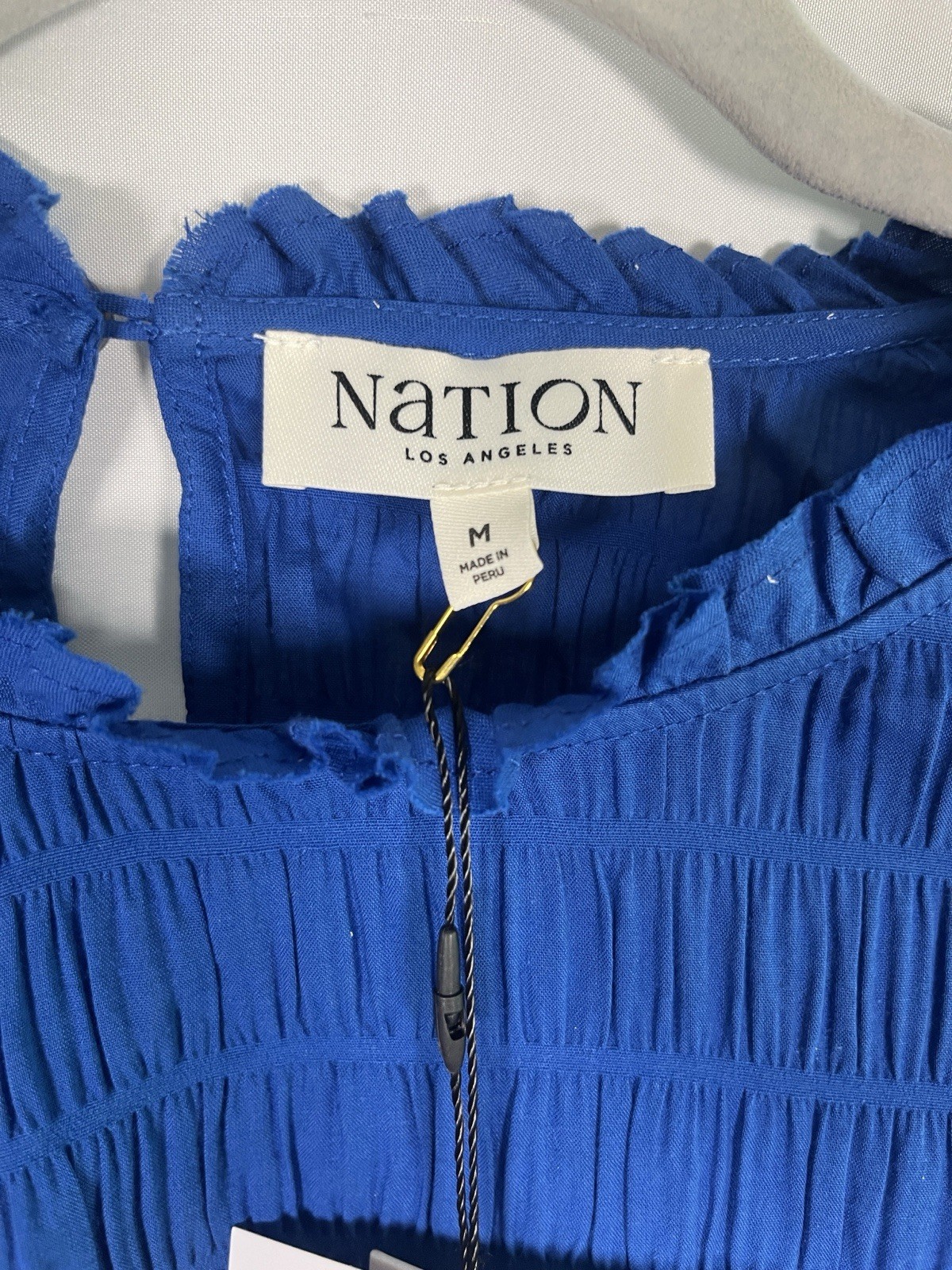 ‼️FIRM PRICE Nation LTD NEW Aria Ruffle Cotton Romantic Blouse Sapphire Blue M