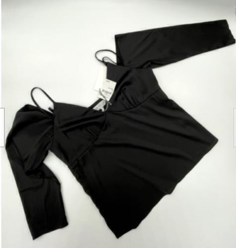 Wayf Top Cold Shoulder Long Sleeve Black Women’s Sz S NEW NWT N72