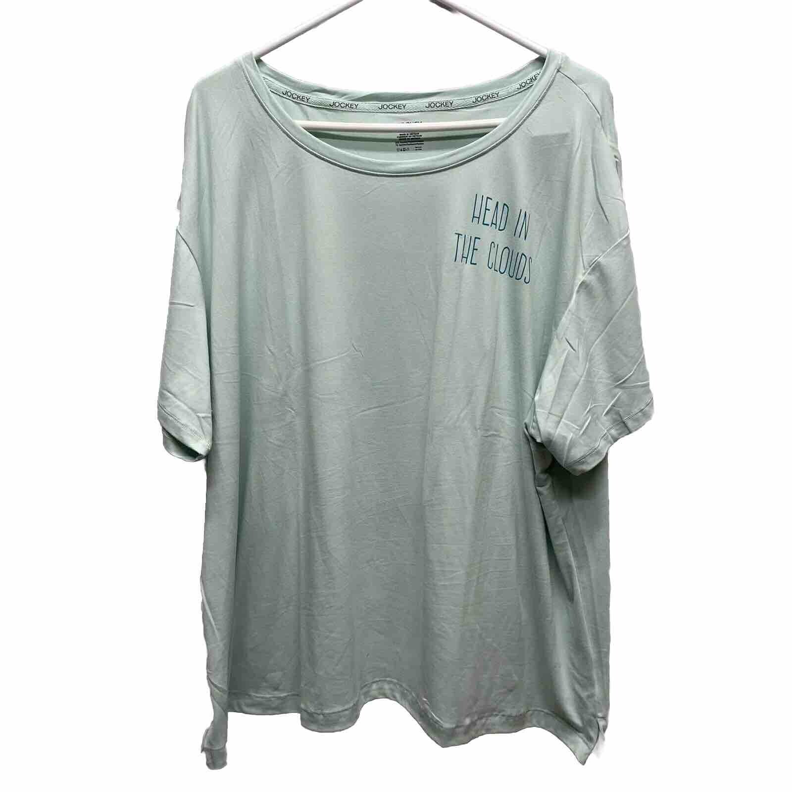 Jockey Shirt womens 3x head in the clouds short sleeve blue Tee Nwt