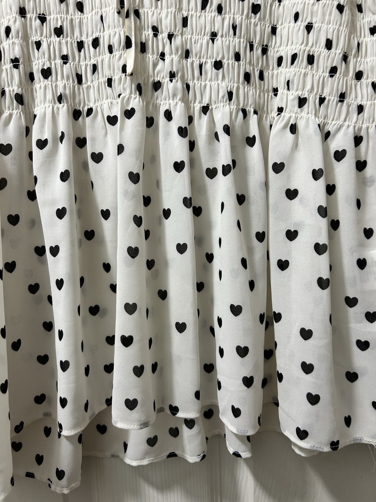 Ladies Rose & Olive Sheer Tunic Large Poka Dot Blouse