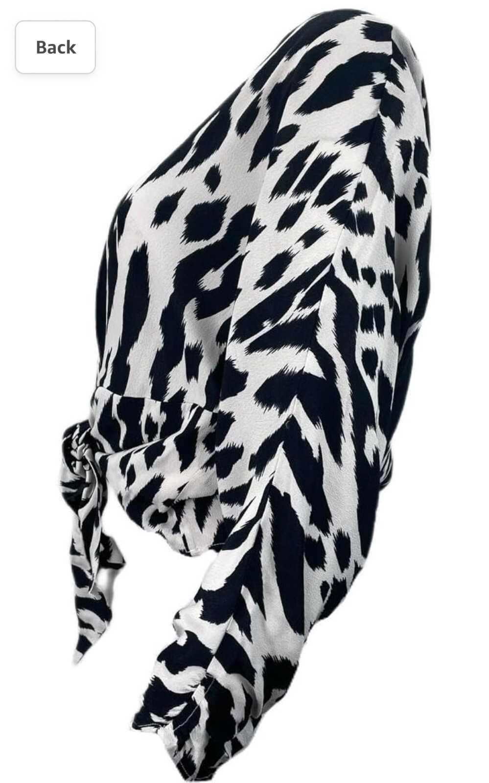 PARKER Silky Animal Print Bow Tie Blouse sz M