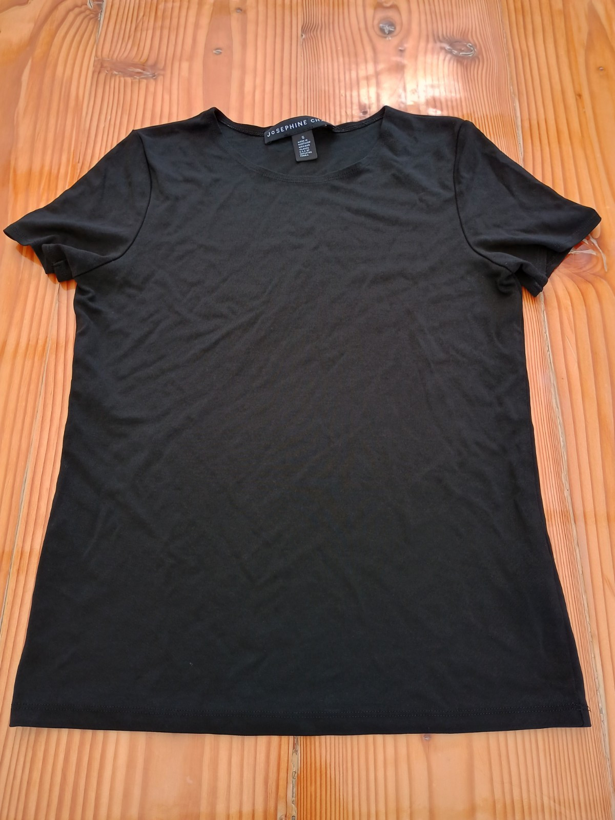 Josephine Chaus black T-shirt rayon polyester blend sz S