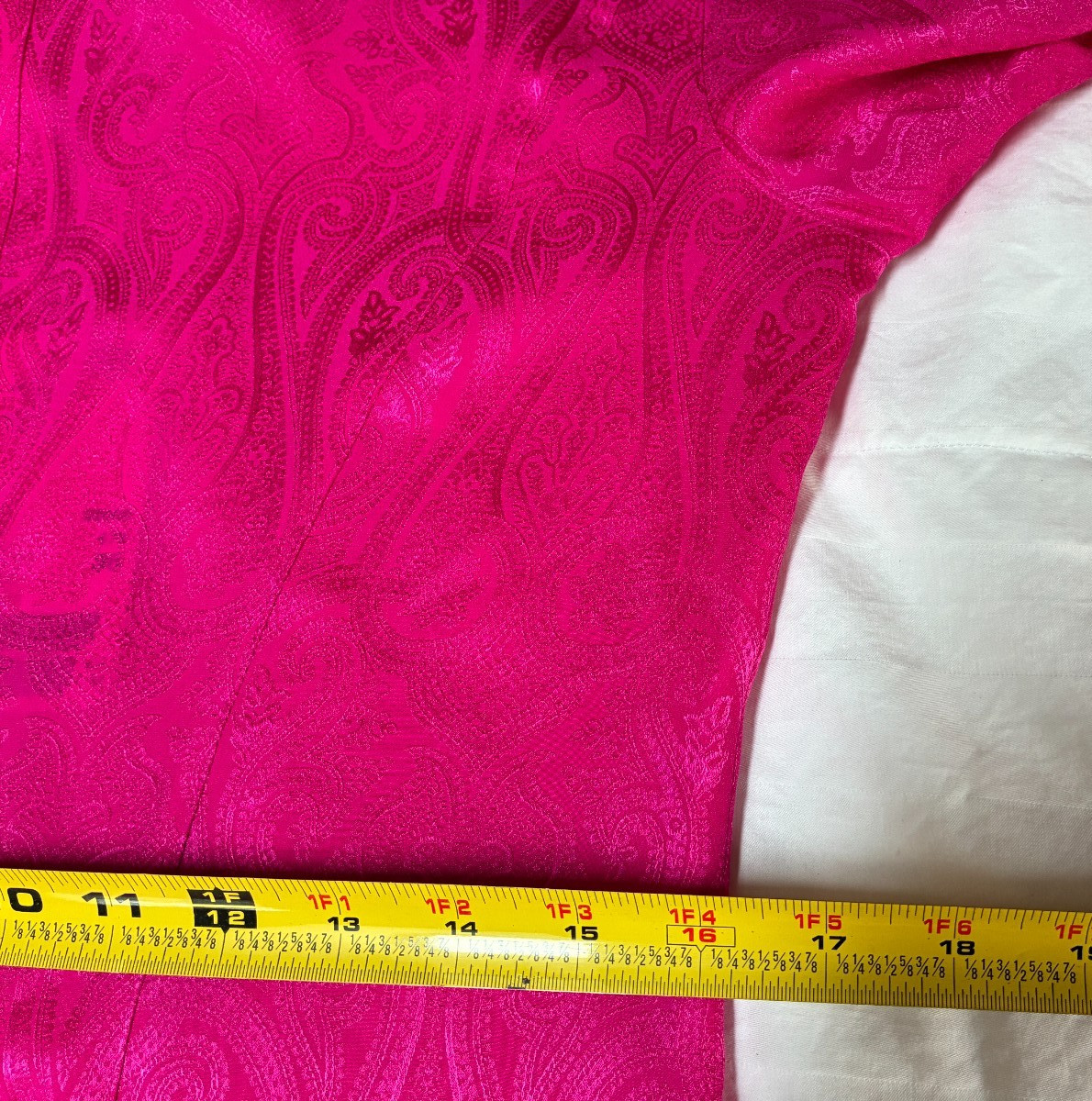 $800 ESCADA SILK BLOUSE IN FUCHSIA FRENCH CUFFS RUFFLED FRONT 36 S-M GERMANY