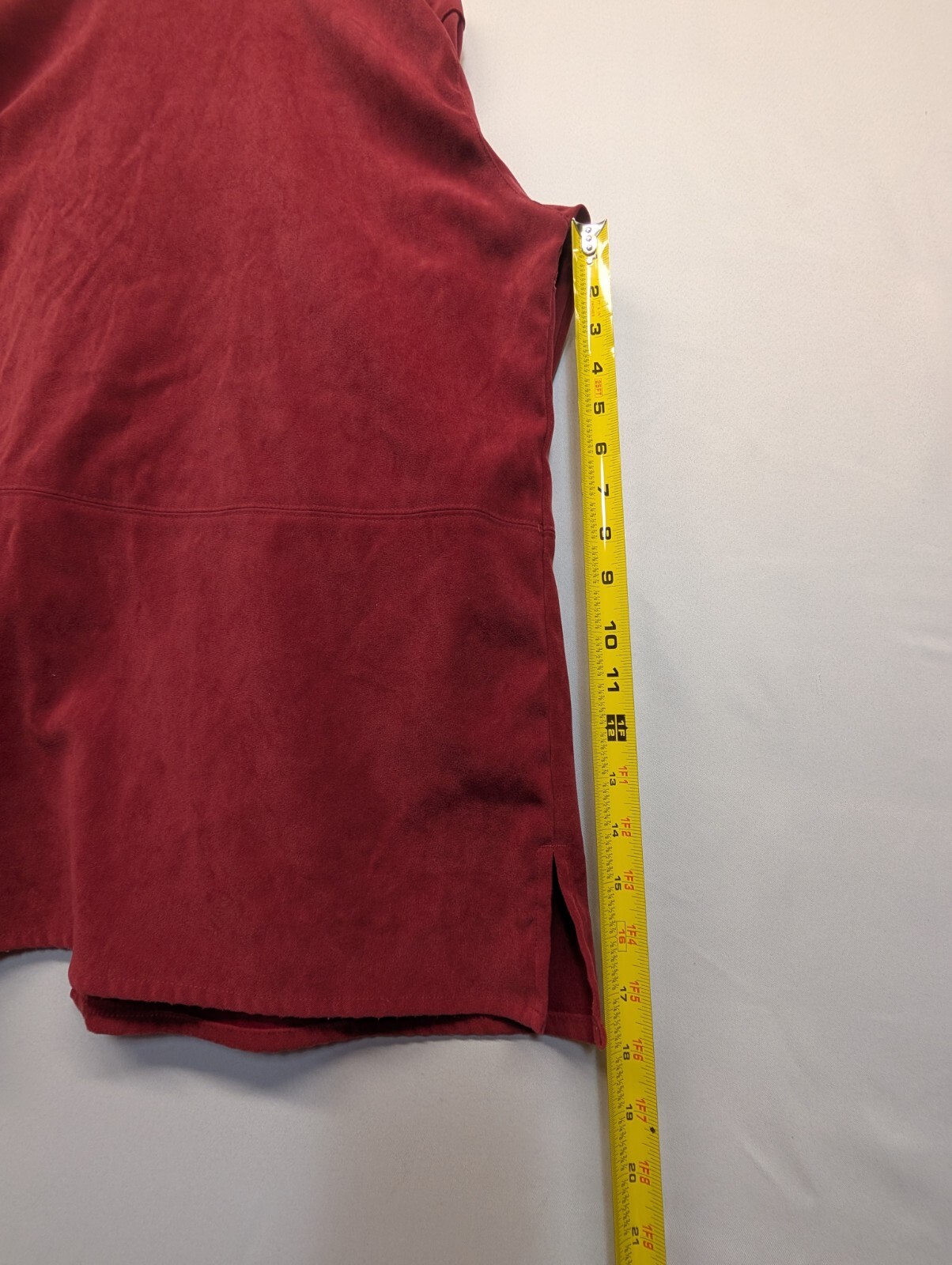 Cascade Blues. Red Rust, long sleeve, crystal button up front top. size L