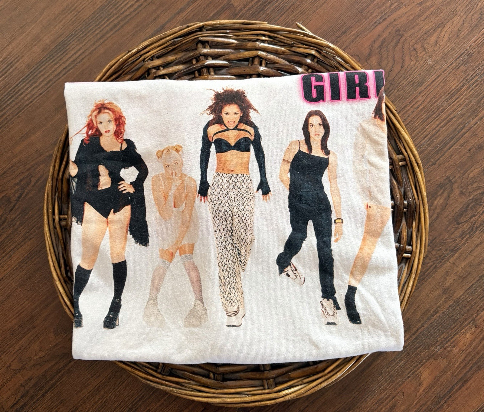 Spice Girls Women’s XL White Crew Neck Short Sleeve Graphic Logo Cropped T-Shirt