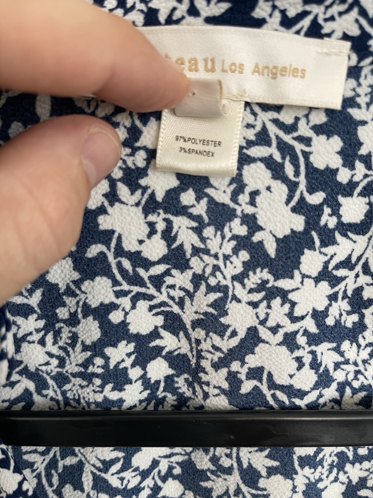 Floral blouse from Monteau Los Angeles with a wrap design and V-neck