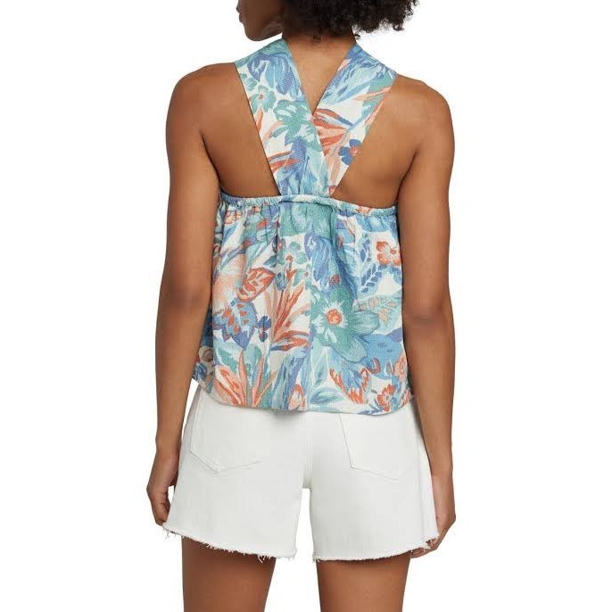 Faherty Bay Twist Top Paradise Blossom Floral Organic Cotton Tank Sz M NWT