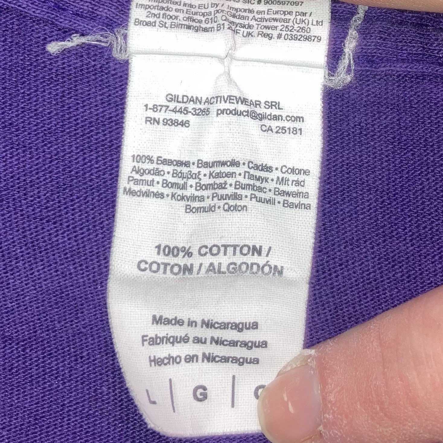 Christian Patriotic Womens Purple T-shirt Size L “Loves Jesus & America”