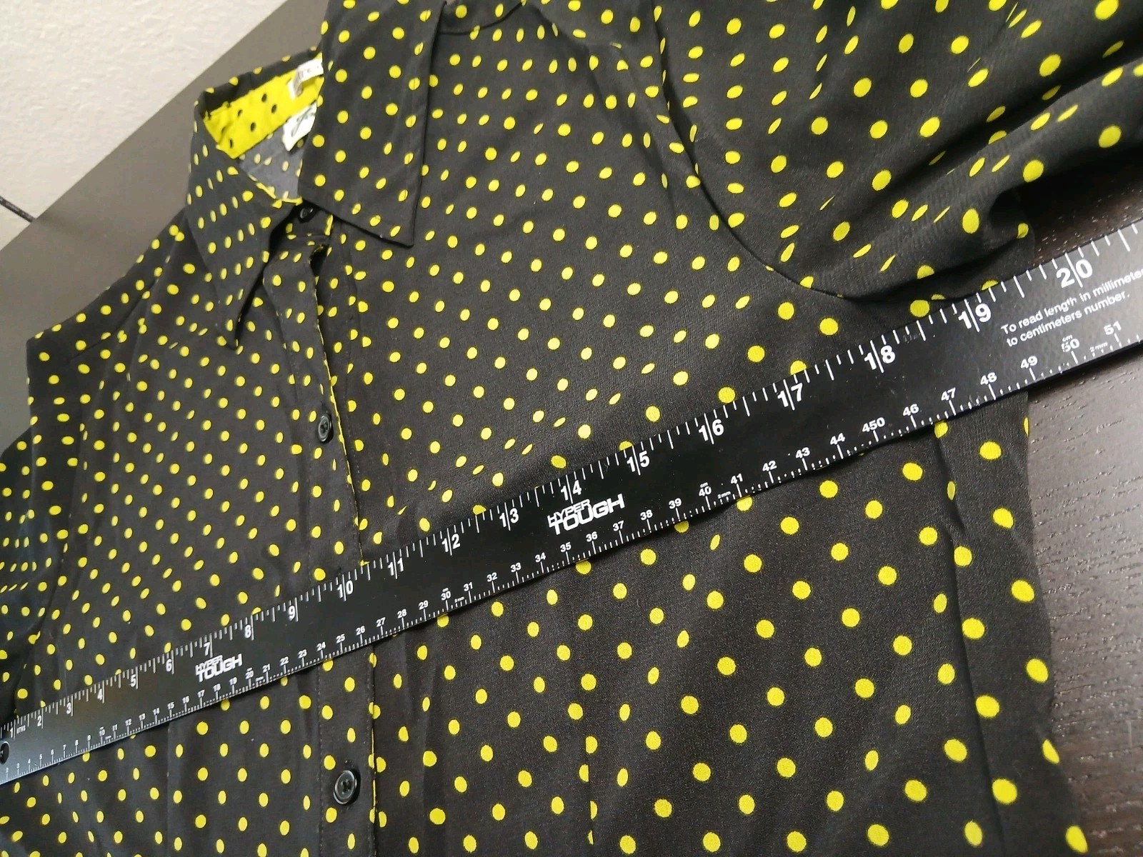 Joanna black with poke dots button down Dress Shirt women Business Casual #458C