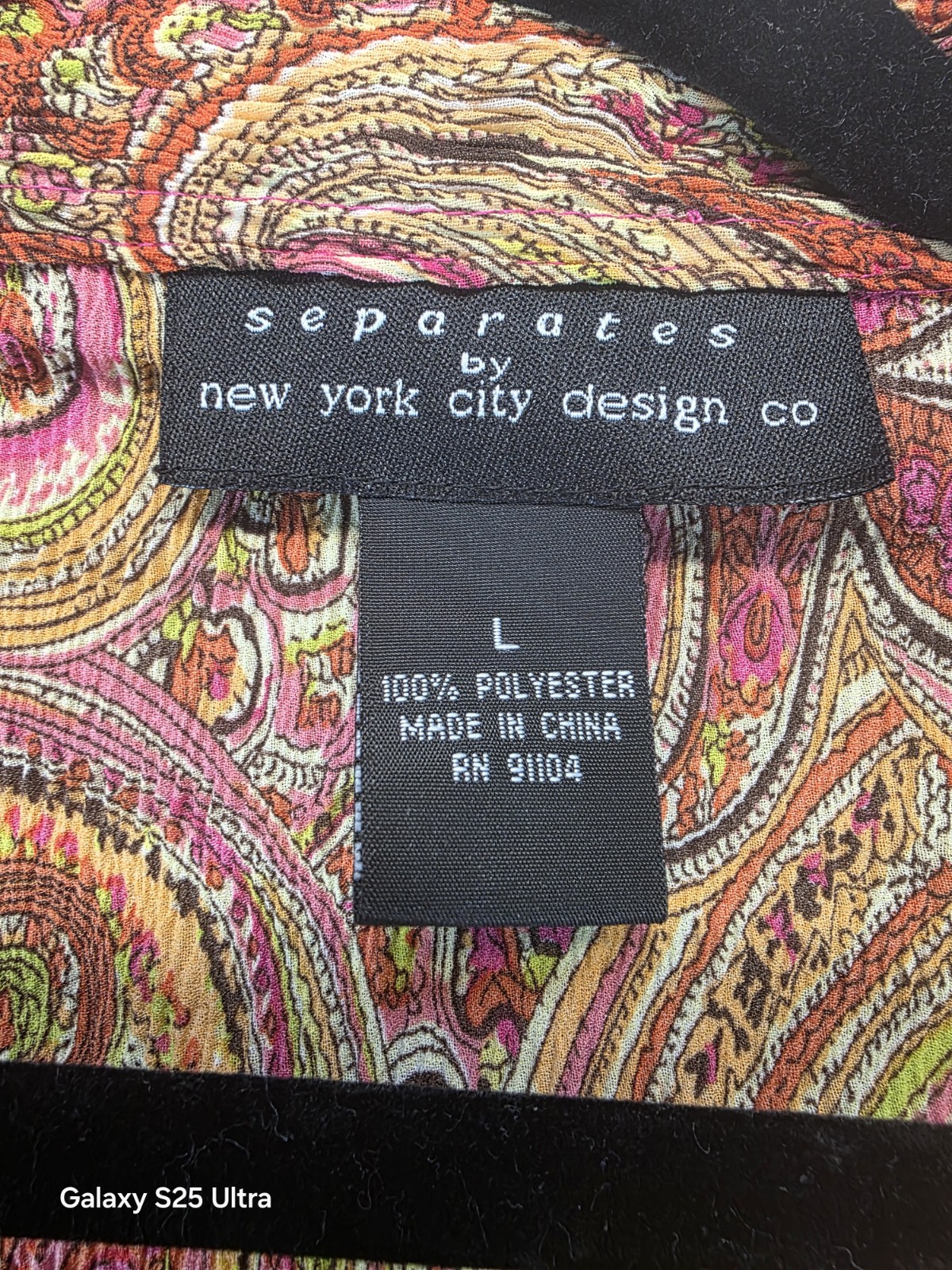 Separates By NYC Design Co Blouse Large Psychedelic Artsy Disco Funky Retro