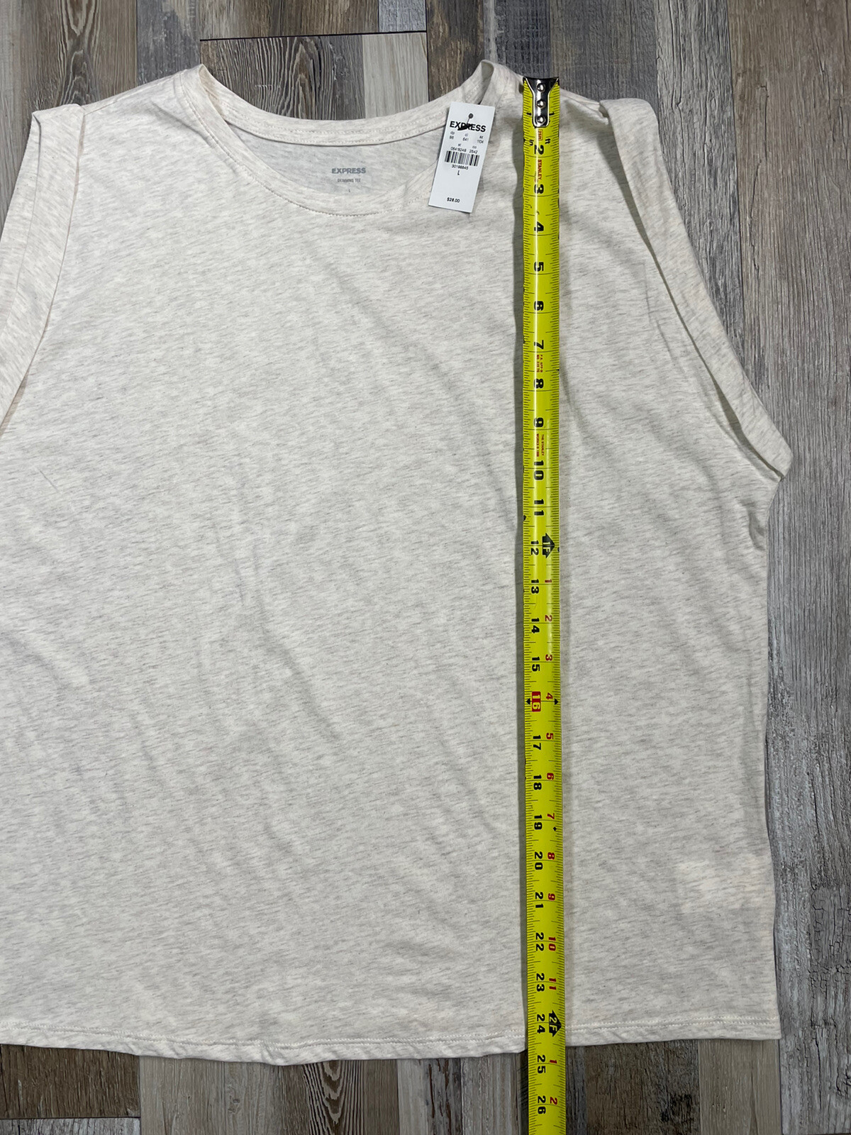 New 2 Pack Womens Express PIMA Cotton Skimming TShirt Sleeveless LARGE Oatmeal