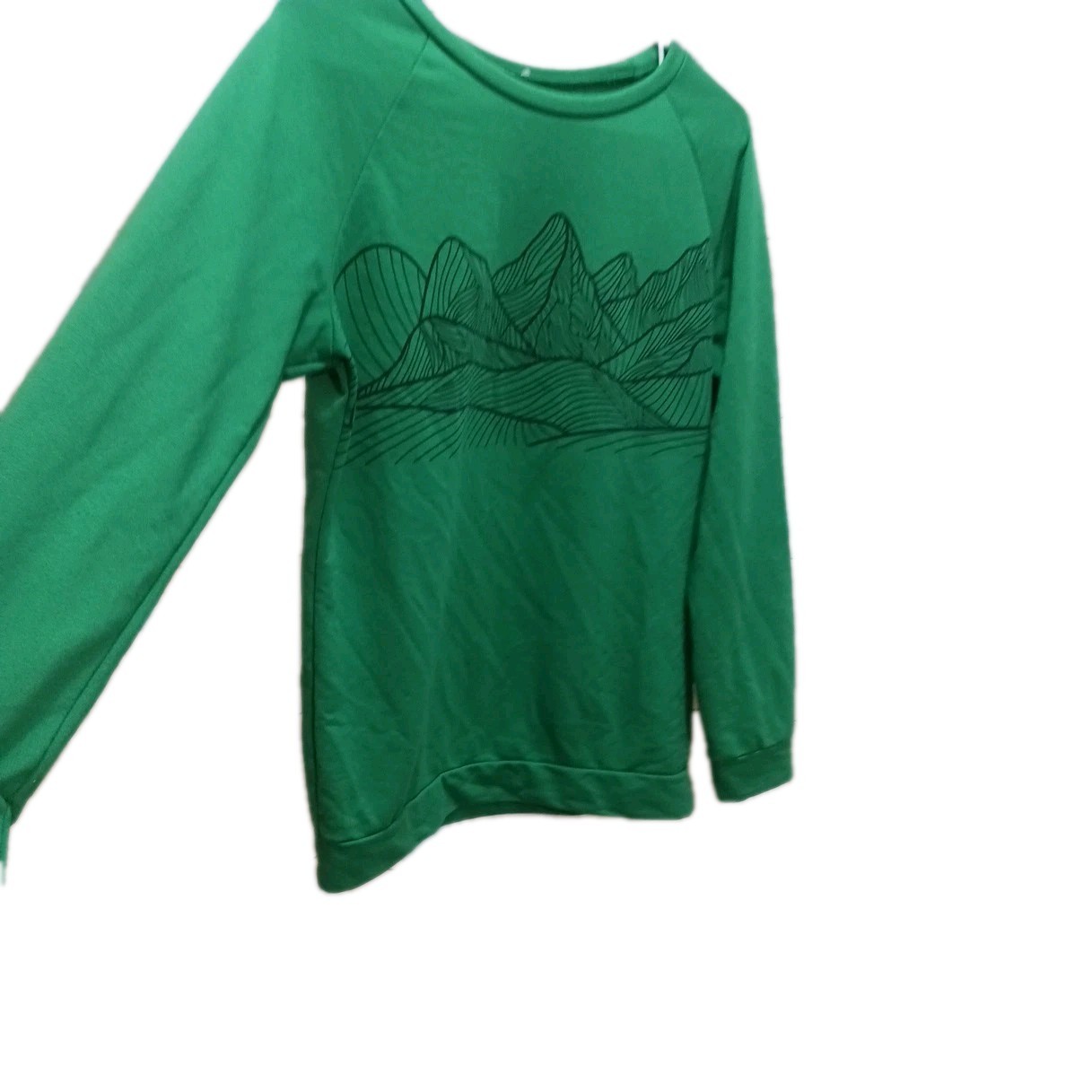 Woman’s T_SHIRT Long Sleeve 100% Polyster Sz S Green