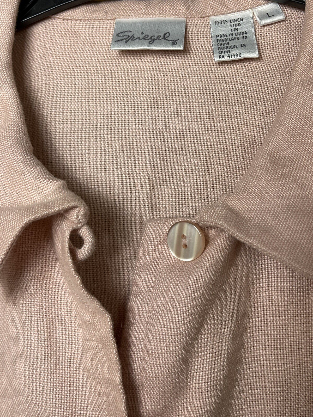 Spiegel Women’s Linen Light Pink Top Jacket & Pants Size 14 EUC Beautiful