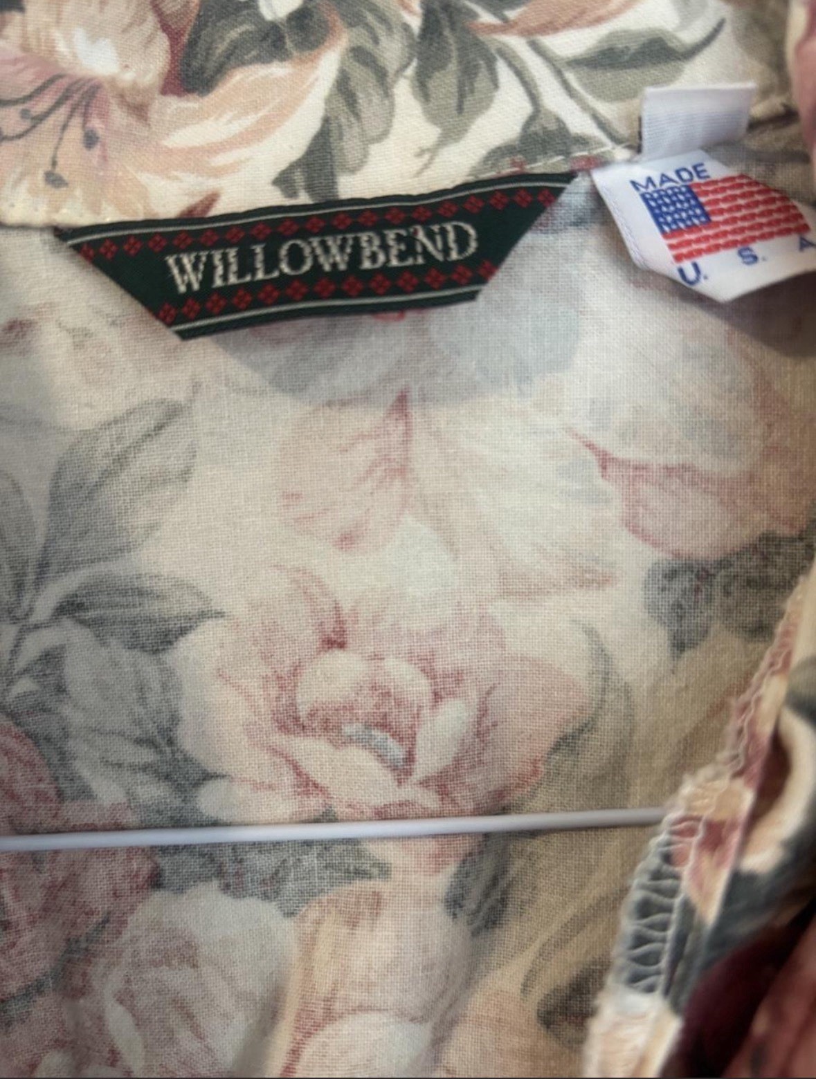 Willowbend Beige Floral Collared Sleeveless Button-Up Woven Cotton Vest XL