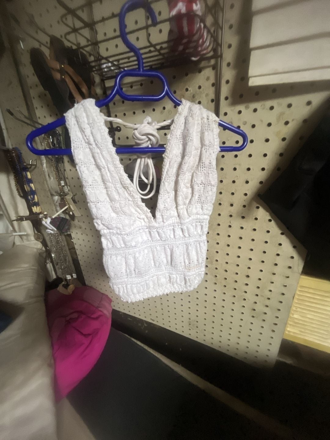 Majorelle Breanna Halter Crop Top in Ivory