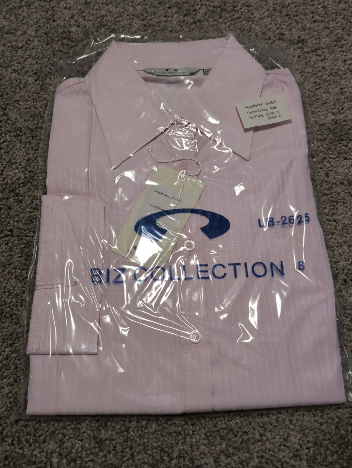 Biz Collection Women’s Pinstripe Shirt Sz AU 8 US 4 Pink NWT Sealed More SZ Avai