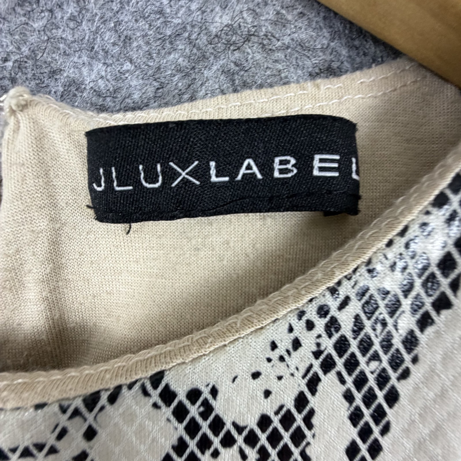 Jluxlabel Bodysuit Womens Small Beige Snakeskin Edgy Indie Sleaze Sexy Clubwear