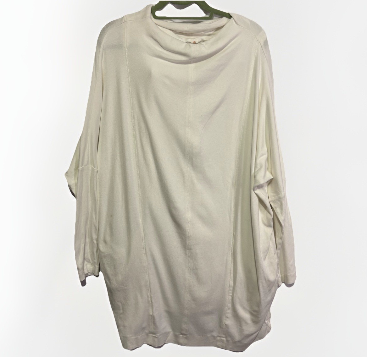 Anthropologie Daily Practice 2X Ivory Oversized Cowl Neck Tunic Top Athleisure